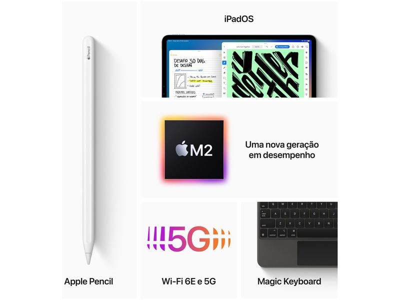 Apple iPad Pro 12,9” 6ª Geração Wi-Fi + Cellular - 512GB Cinza
